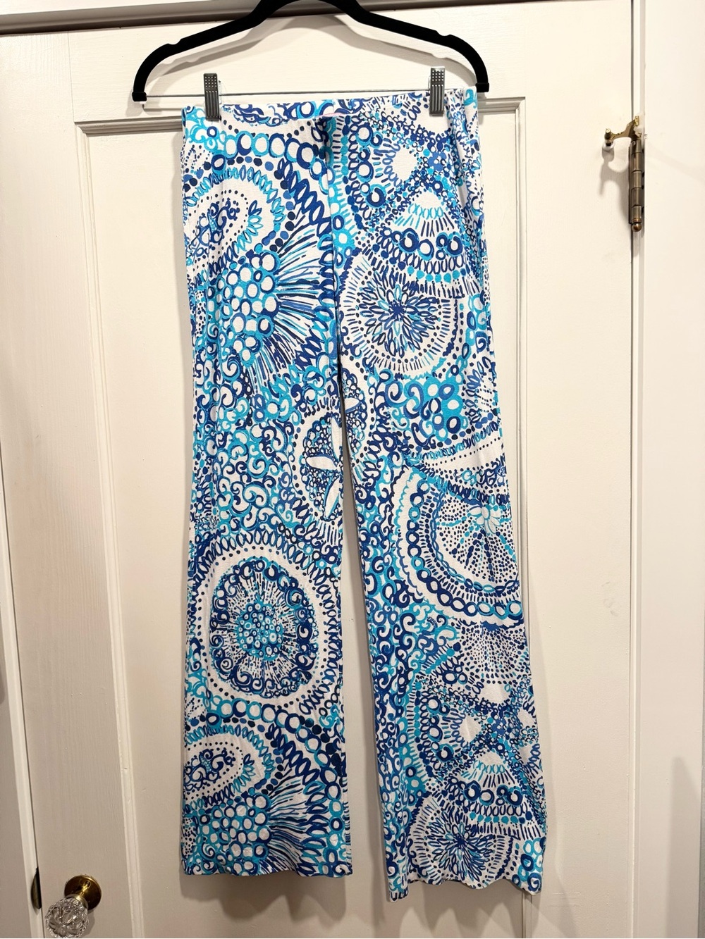 Lilly Pulitzer Georgia May Palazzo Pants XS Midnight Blues Beachy Vacation Shell